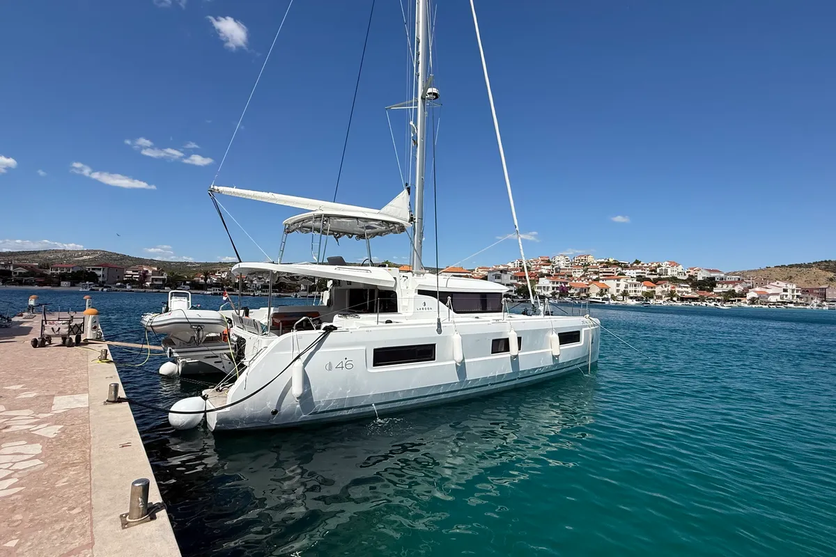 Frieda, a Lagoon 46 catamaran at Općina Rogoznica, Croatia