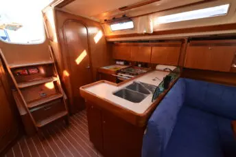 Salon of Leitmotiv II, a Dufour 44 - 3 cab.* sailboat at Toulon, France