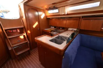 Salon of Leitmotiv II, a Dufour 44 - 3 cab.* sailboat at Toulon, France