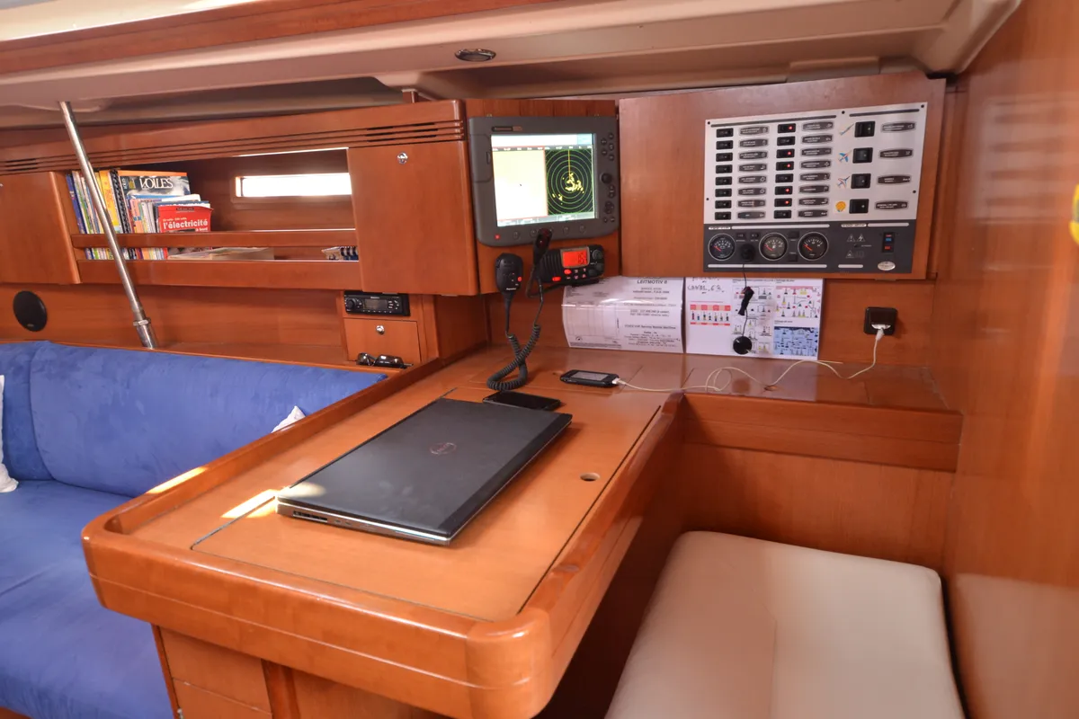 Cabin on Leitmotiv II, a Dufour 44 - 3 cab.* sailboat at Toulon, France