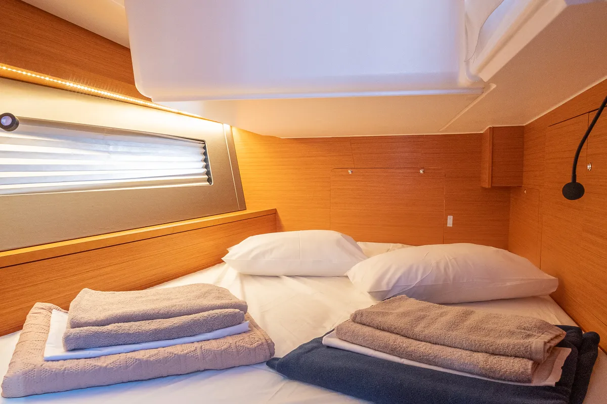 Cabin on Grace, a Dufour 41 sailboat at Athens, Greece