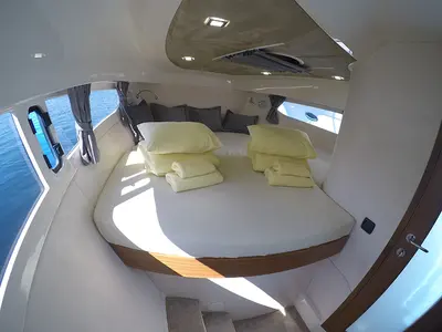 Cabin on Aurora, a Marex 320 ACC motor yacht at Grad Šibenik, Croatia
