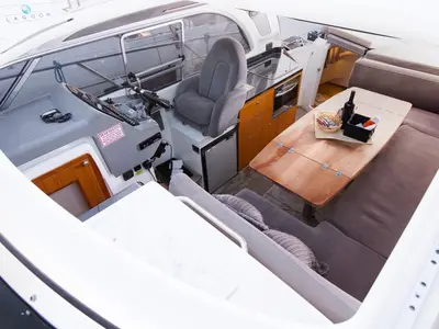 Cockpit of Aurora, a Marex 320 ACC motor yacht at Šibenik, Croatia