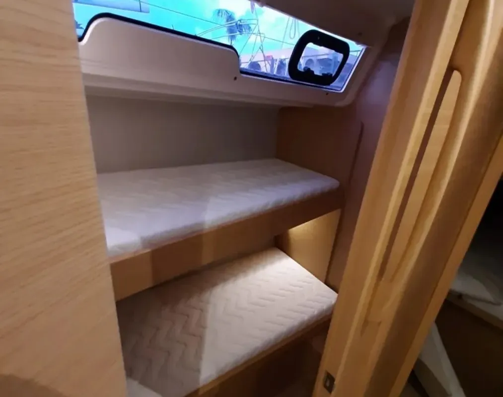 Cabin on Fiodena, a Dufour 430 sailboat at Palermo, Italy