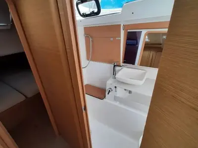 Head on Fiodena, a Dufour 430 sailboat at Palermo, Italy