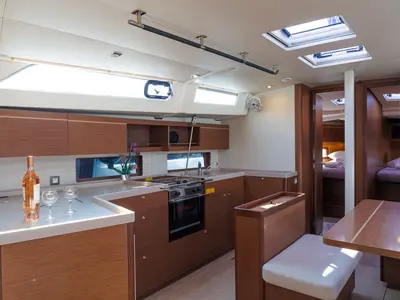 Galley of Solon, a Beneteau Oceanis 46.1 sailboat at Athens, Greece