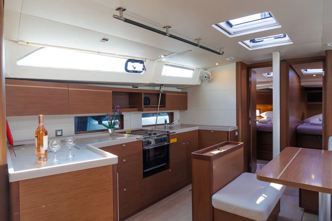 Galley of Solon, a Beneteau Oceanis 46.1 sailboat at Athens, Greece