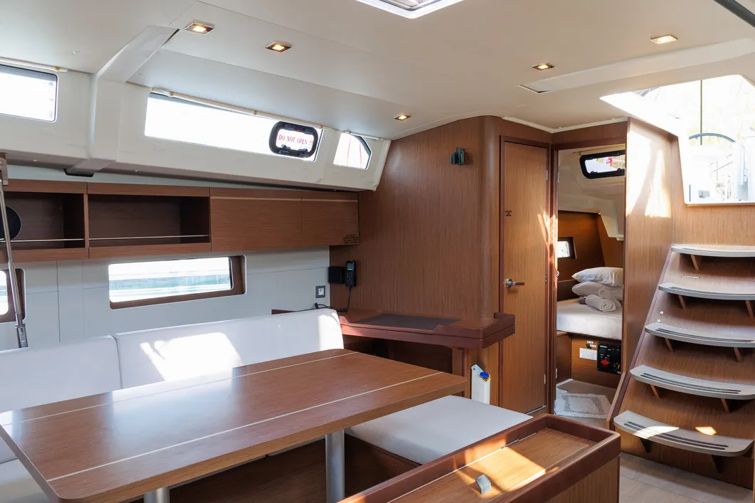 Salon of Solon, a Beneteau Oceanis 46.1 sailboat at Athens, Greece