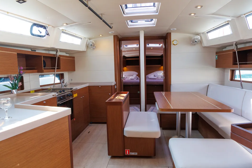 Salon of Solon, a Beneteau Oceanis 46.1 sailboat at Athens, Greece