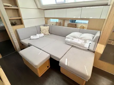 Salon of Infinity, a Bavaria C46 sailboat at Palma de Mallorca, Spain
