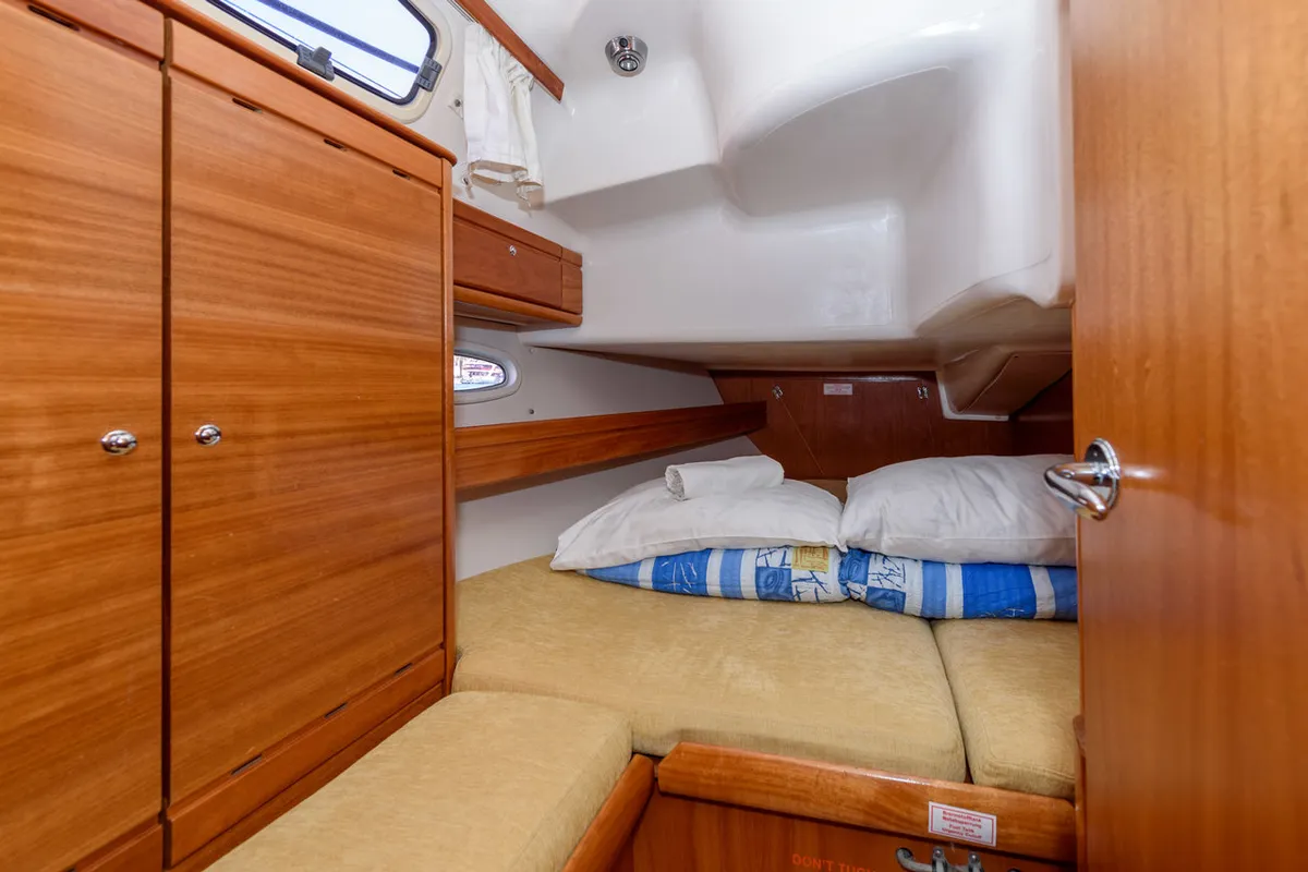 Cabin on Dorko, a Bavaria 39 Cruiser sailboat at Grad Trogir, Croatia