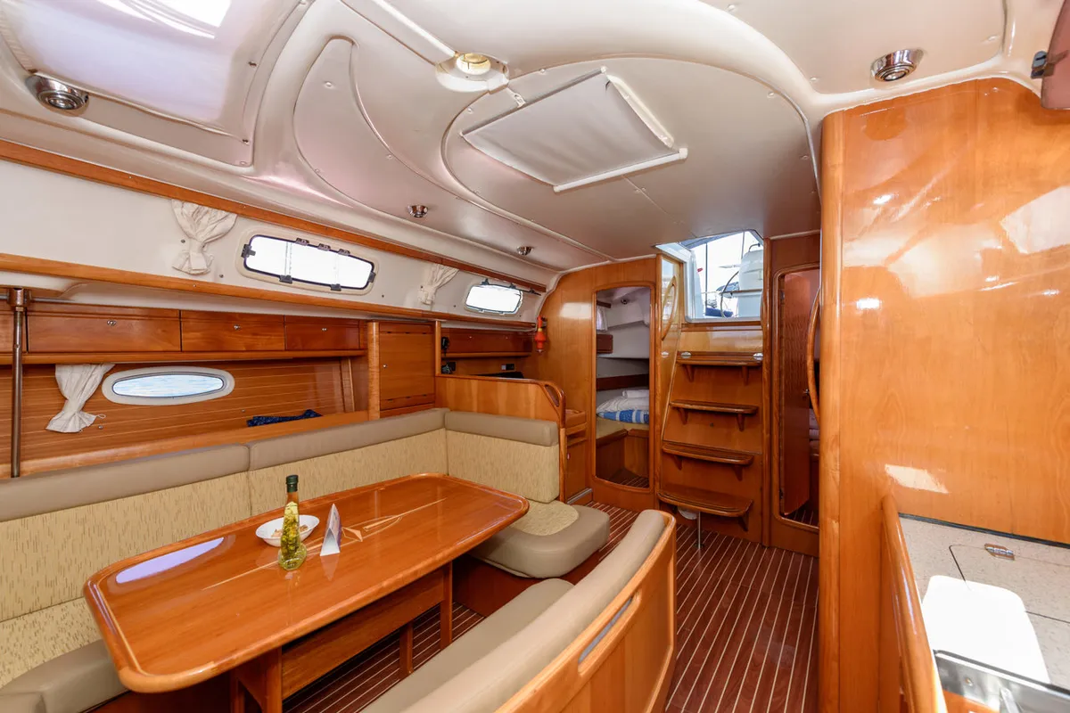 Salon of Dorko, a Bavaria 39 Cruiser sailboat at Grad Trogir, Croatia