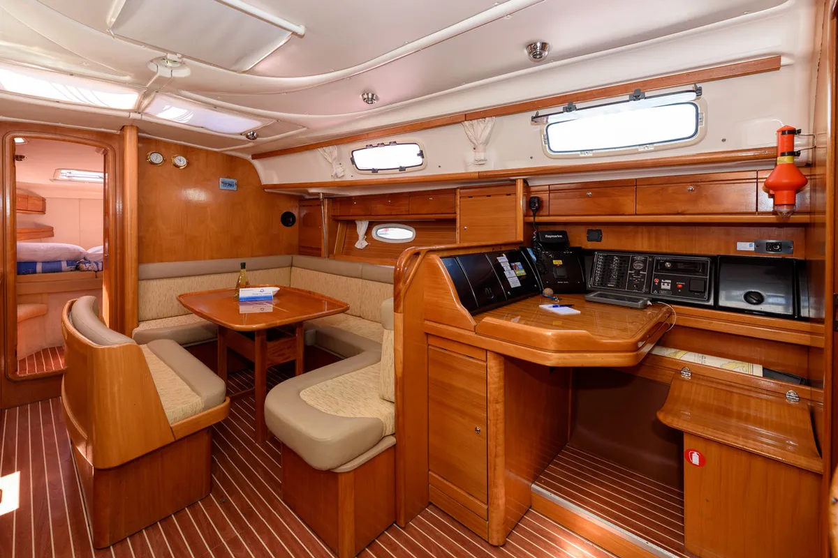 Salon of Dorko, a Bavaria 39 Cruiser sailboat at Grad Trogir, Croatia