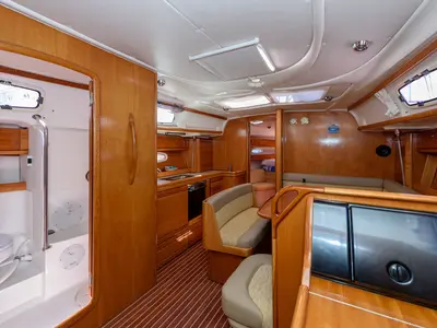 Salon of Dorko, a Bavaria 39 Cruiser sailboat at Grad Trogir, Croatia