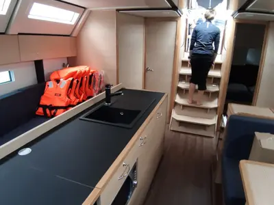 Galley of SUNSET I, a D&D Kufner 50 sailboat at Grad Trogir, Croatia