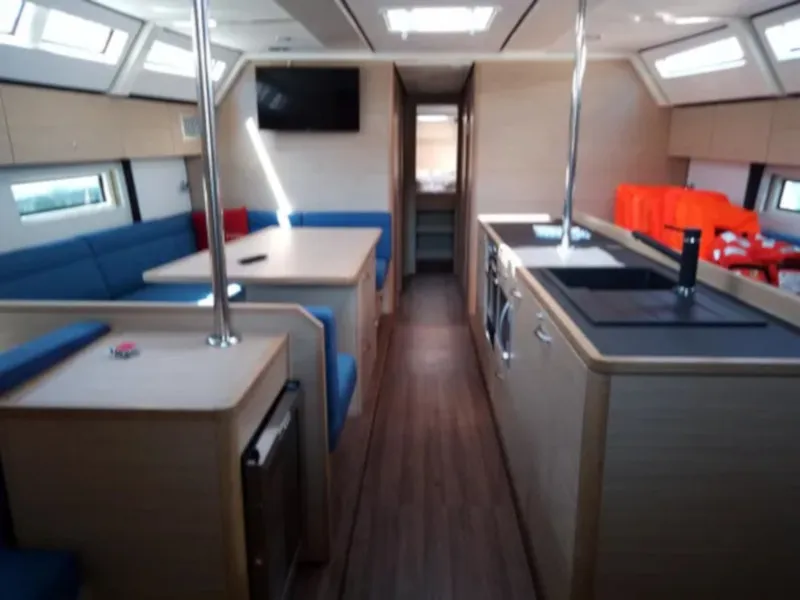 Salon of SUNSET I, a D&D Kufner 50 sailboat at Grad Trogir, Croatia