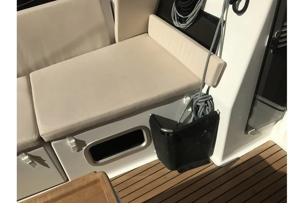 Deck of Kos 440.1, a Jeanneau Sun Odyssey 440 sailboat at Athens, Greece