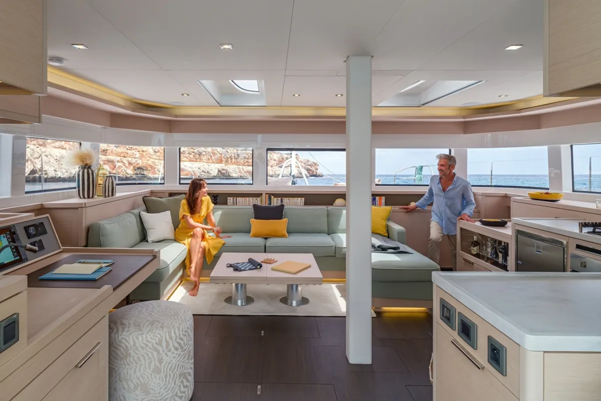 Salon of Millenium, a Lagoon 55 Millenium catamaran at Split, Croatia