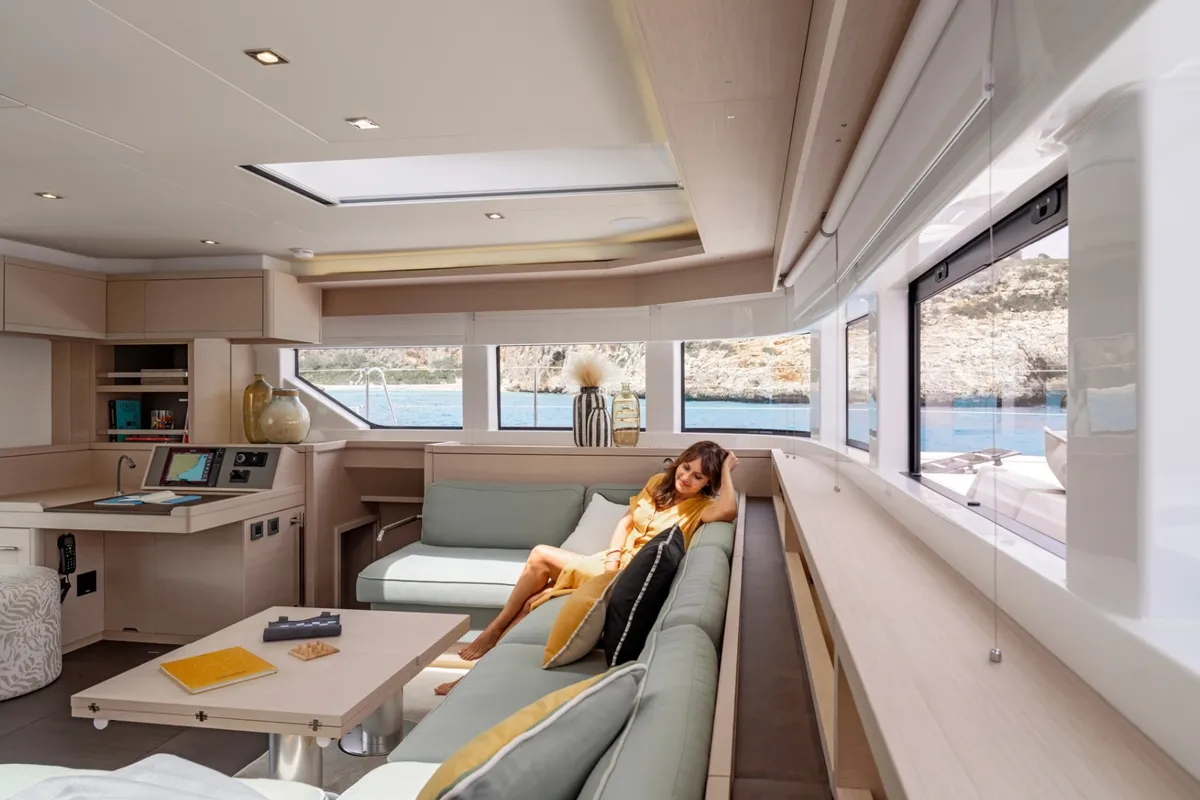 Salon of Millenium, a Lagoon 55 Millenium catamaran at Split, Croatia