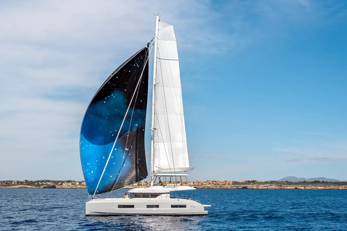Exterior view of Millenium, a Lagoon 55 Millenium catamaran at Split, Croatia
