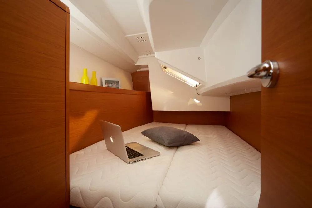 Cabin on Adria Moon, a Jeanneau Sun Odyssey 349 sailboat at Punat, Croatia