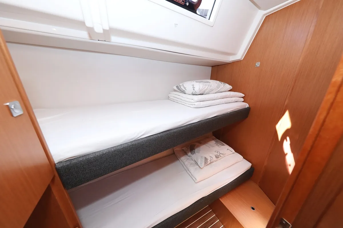 Cabin on Naltoya, a Bavaria C50 Style sailboat at Pirovac, Croatia