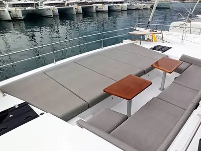 Deck of Adventure, a Bali 4.3 MY catamaran at Grad Biograd na Moru, Croatia