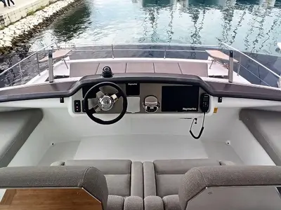 Cockpit of Adventure, a Bali 4.3 MY catamaran at Grad Biograd na Moru, Croatia