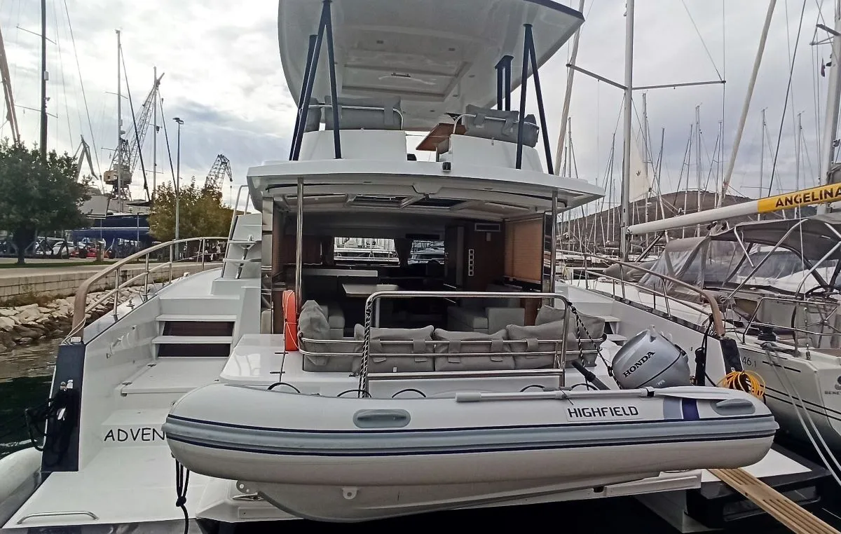 Exterior view of Adventure, a Bali 4.3 MY catamaran at Grad Biograd na Moru, Croatia
