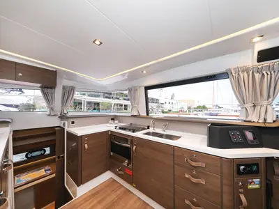 Galley of Adventure, a Bali 4.3 MY catamaran at Grad Biograd na Moru, Croatia