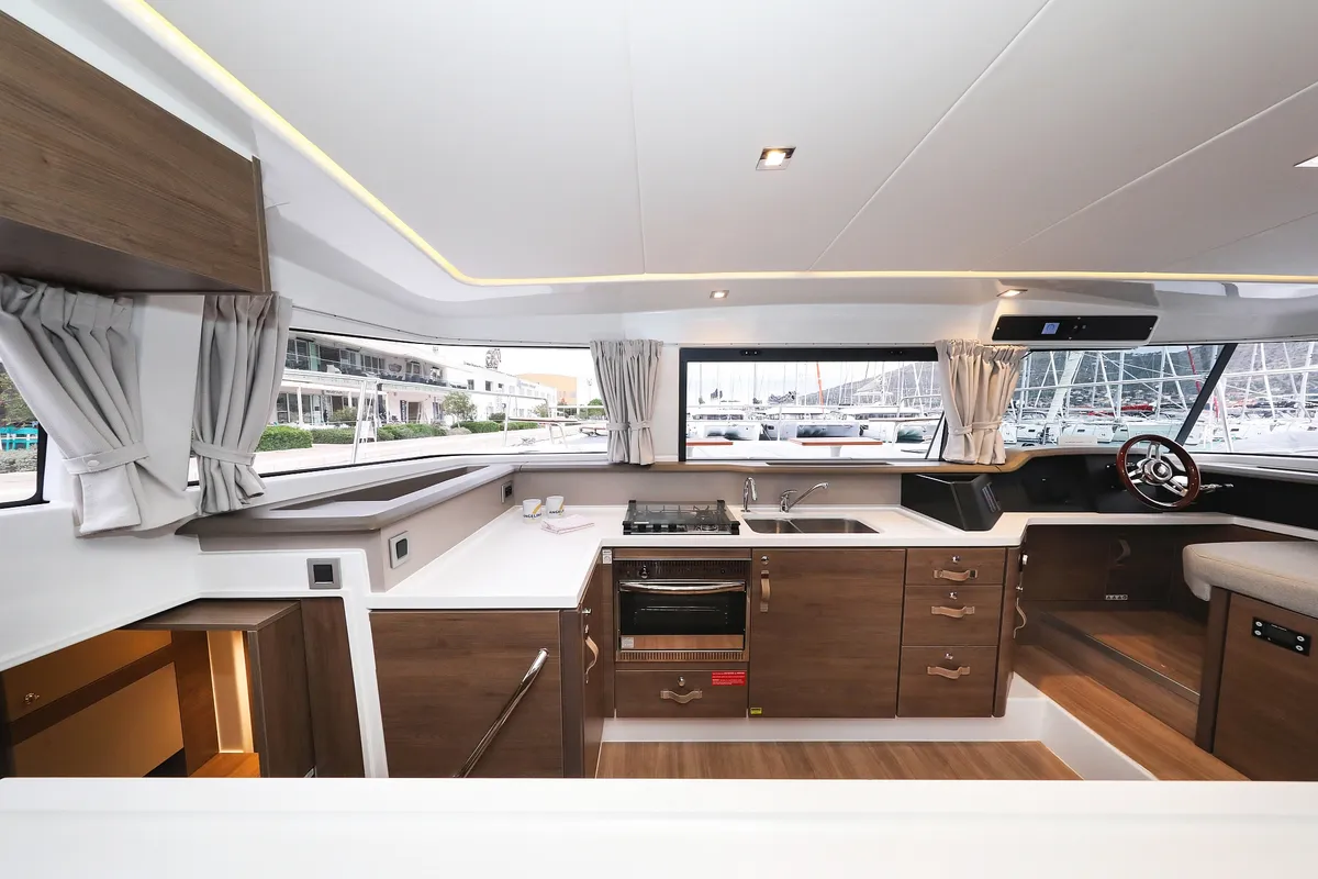Galley of Adventure, a Bali 4.3 MY catamaran at Grad Biograd na Moru, Croatia