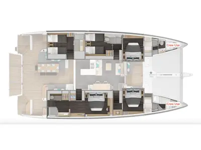 Floor plan of Sailuxe - Pac-One, a Lagoon 60 catamaran at Salerno, Italy