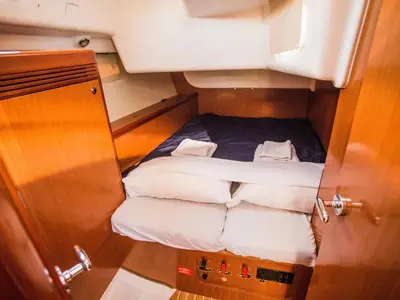 Cabin on Starcat, a Beneteau Oceanis 43 sailboat at Sithonia, Greece