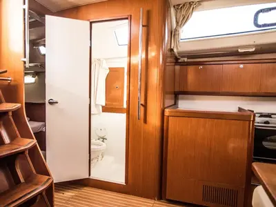 Head on Starcat, a Beneteau Oceanis 43 sailboat at Sithonia, Greece