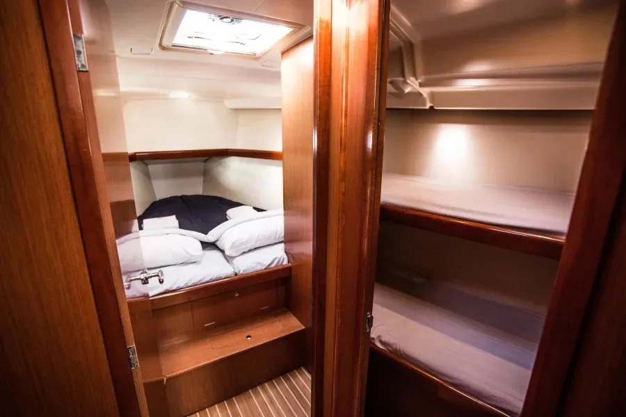 Cabin on Starcat, a Beneteau Oceanis 43 sailboat at Sithonia, Greece