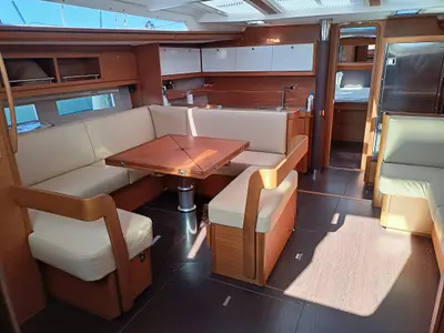 Salon of POSEIDON, a Dufour 56 Exclusive sailboat at Sithonia Municipal Unit, Greece