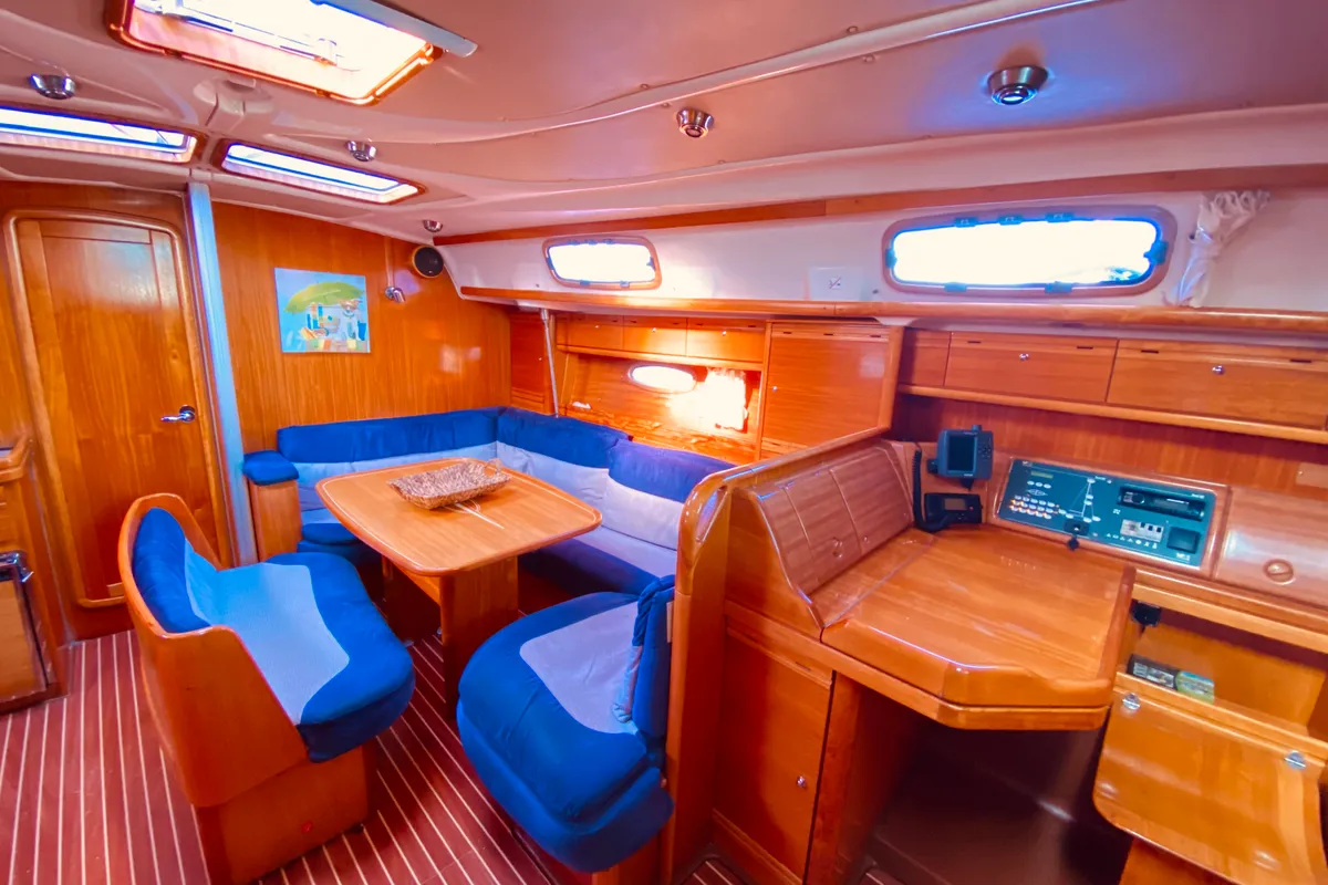 Salon of Iro, a Bavaria 42 Cruiser sailboat at Municipal Unit of Lefkada, Greece