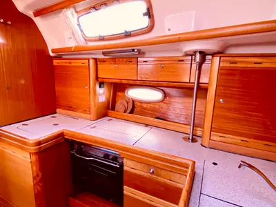 Galley of Iro, a Bavaria 42 Cruiser sailboat at Municipal Unit of Lefkada, Greece
