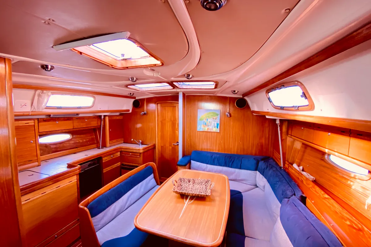 Salon of Iro, a Bavaria 42 Cruiser sailboat at Municipal Unit of Lefkada, Greece
