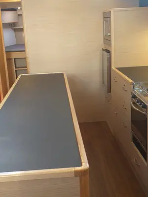 Galley of PRESTIGE I, a D&D Kufner 50 sailboat at Grad Trogir, Croatia