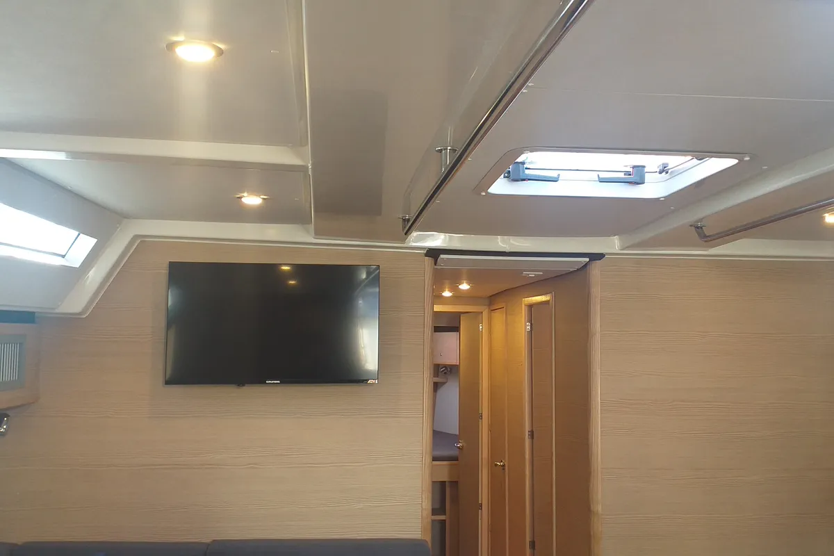 Salon of PRESTIGE I, a D&D Kufner 50 sailboat at Grad Trogir, Croatia