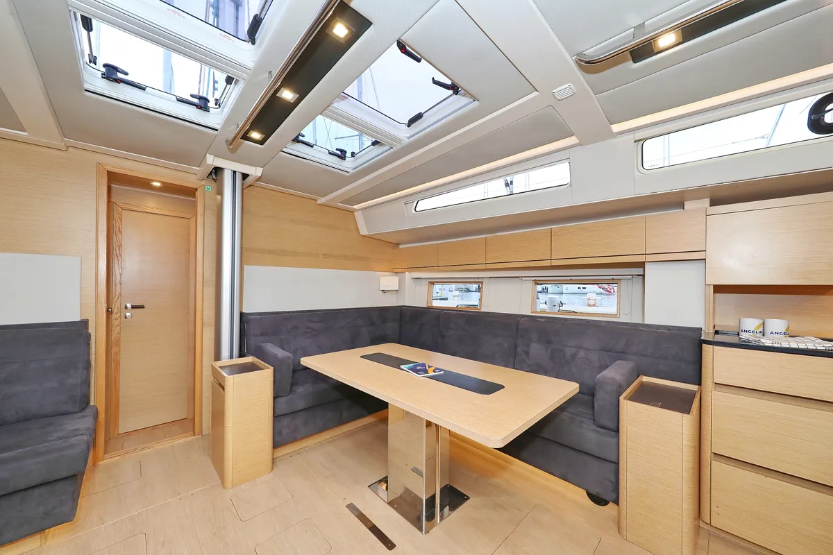 Salon of Moje, a Hanse 548 sailboat at Grad Trogir, Croatia