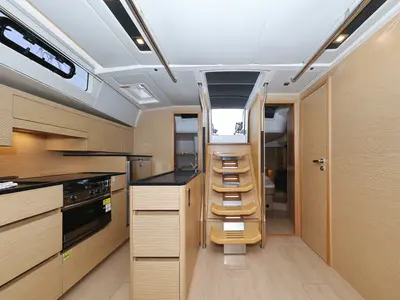 Galley of Moje, a Hanse 548 sailboat at Grad Trogir, Croatia