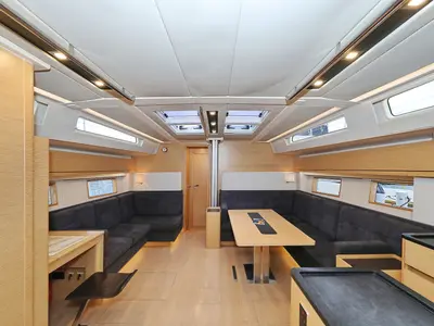 Salon of Moje, a Hanse 548 sailboat at Grad Trogir, Croatia