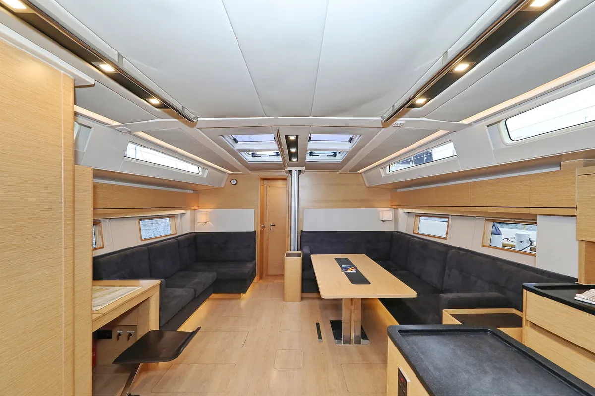 Salon of Moje, a Hanse 548 sailboat at Grad Trogir, Croatia