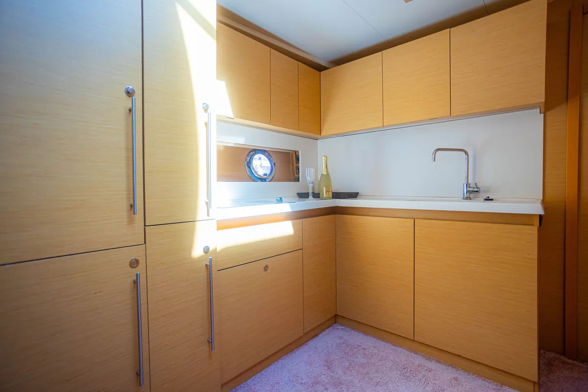 Galley of Lamona, a Beneteau Monte Carlo 47 Fly motor yacht at Općina Sukošan, Croatia