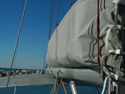 Deck of Martha, a Beneteau Oceanis 331 sailboat at Municipal Unit of Lefkada, Greece