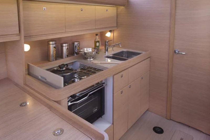 Galley of Freedom, a Dufour 410 GL sailboat at Athens, Greece