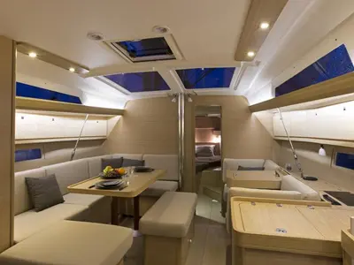 Salon of Freedom, a Dufour 410 GL sailboat at Athens, Greece
