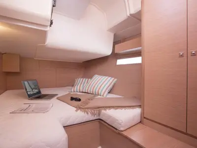 Cabin on Freedom, a Dufour 410 GL sailboat at Athens, Greece